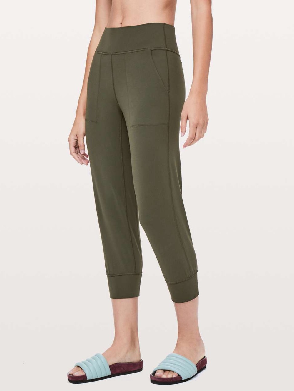 Lululemon Dark Olive  Align Jogger Crop *23" size 2